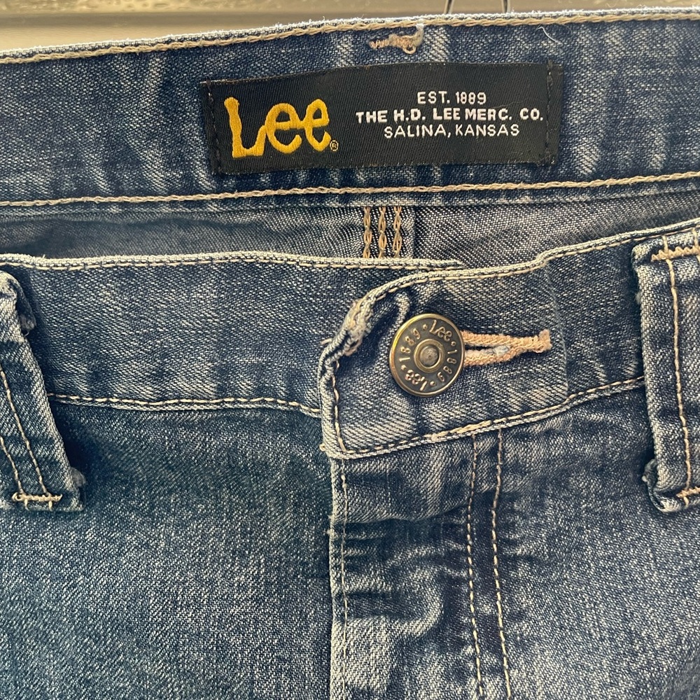 Lee 1889 Denim Carpenter 7 Pocket Hammer Loop Blue Jean Shorts 52 Waist - Picture 6 of 9